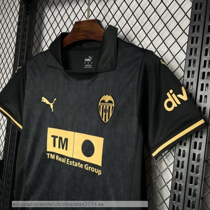 Nuevo Tailandia 2ª Camiseta Valencia 24/25 Negro Baratas